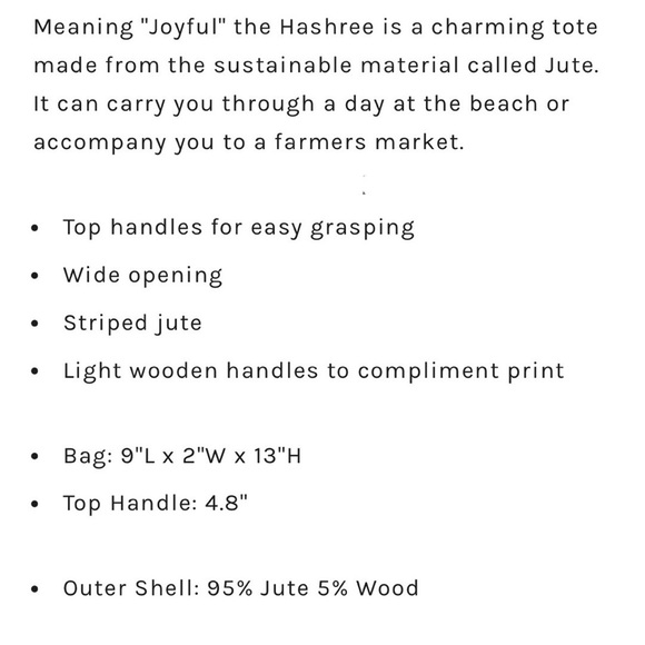 🆕 NWT Antik Kraft Striped Jute Tote - Picture 7 of 7